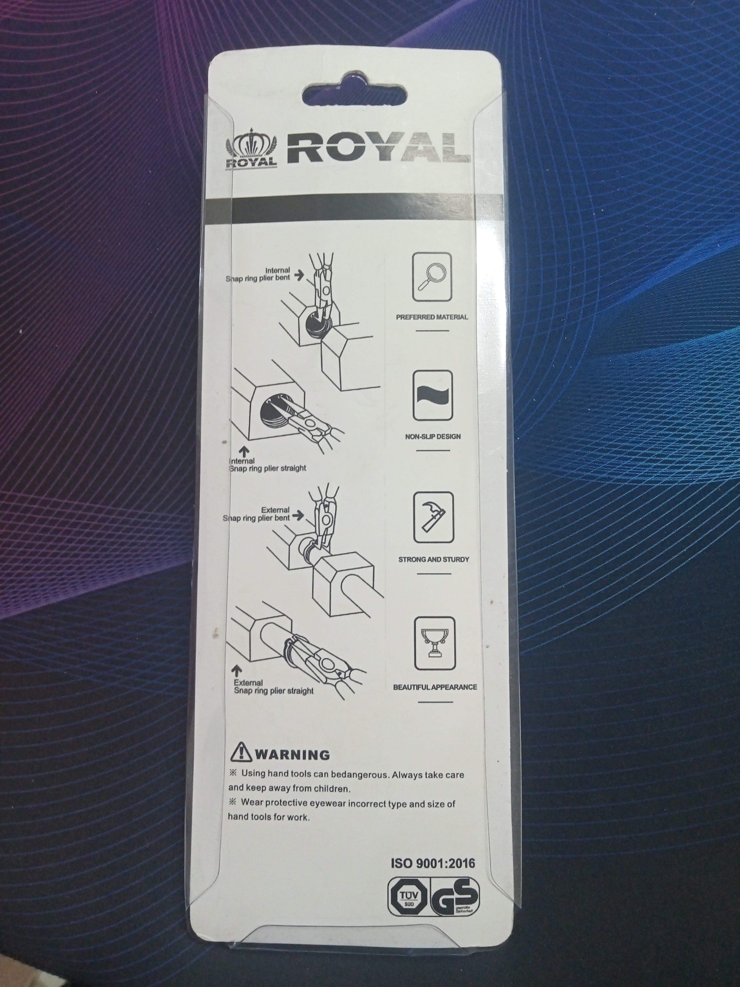 Picture of ROYAL Royal Circlip Plier Inner Bent 180mm 7" Model RCRP-7i