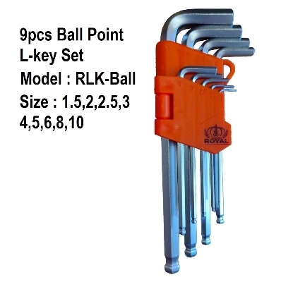 Picture of ROYAL 9pcs Ball Point Hex key Set Model RLK-BALL