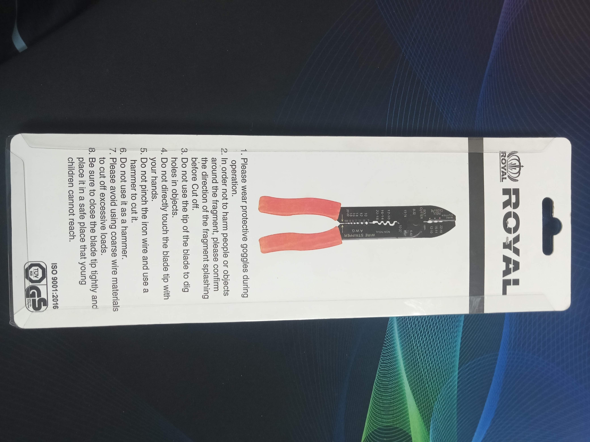 Picture of ROYAL Wire Stripping Plier 200mm 10" Model RWSP-10