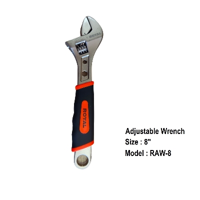 Picture of ROYAL 8” Adjustable Wrench (200mm) Industrial GRIPro Series Model: RAW-8