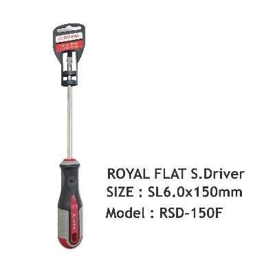 Picture of ROYAL SL6.0x200mm Slotted FLAT Screwdriver with Magnetic Tip Model RSD-150F