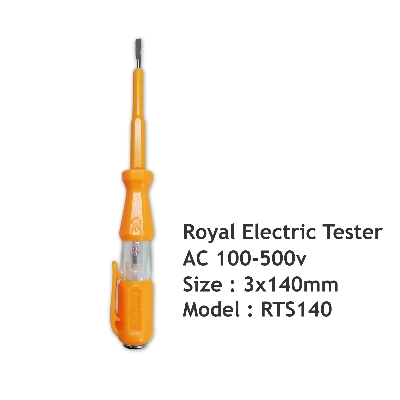 Picture of ROYAL Voltage Tester AC 100-500V 3X140mm Neon Bulb Model RTS-140