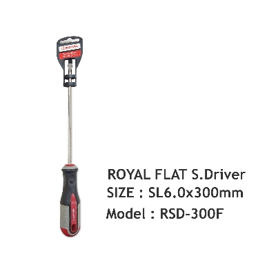 Picture of ROYAL SL6.0x300mm Slotted FLAT Screwdriver with magnetic TIp Model RSD-300F