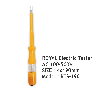 Picture of ROYAL Voltage Tester AC 100-500V 4X190mm Neon Bulb RTS-190