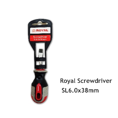 Picture of ROYAL SL6.0x38mm Slotted FLAT Screwdriver With Magnetic Tip Model  RSD-38F