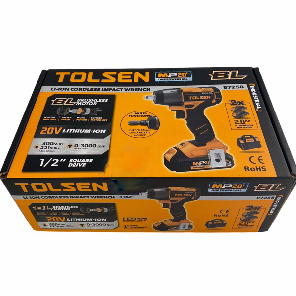 Picture of Tolsen Li-ion Brushless Cordless Impact Wrench 20V 87258