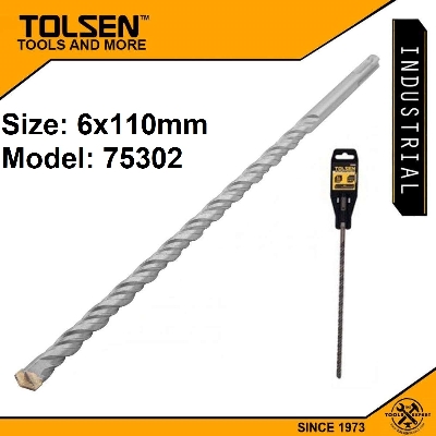 Picture of TOLSEN 6x110mm SDS Plus Hammer Drill Bit (Ø6 x Length 110mm) Industrial Grade Model: 75302