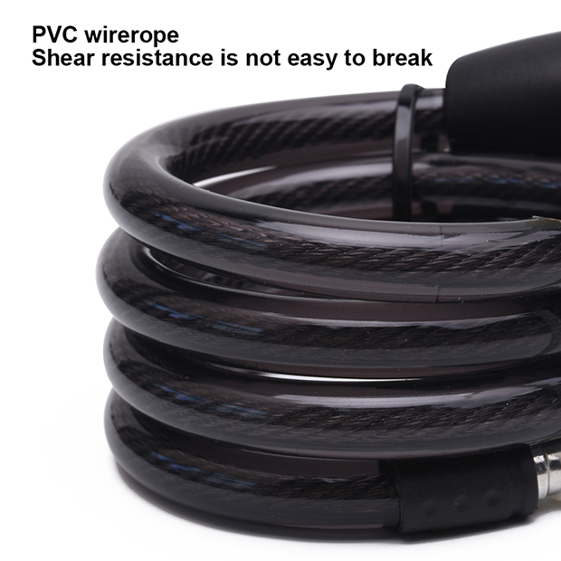 Picture of Harden Bicycle Lock ( φ12mmx1m ) Anti-Theft Stainless Steel Cable Coil For Motorcycle Cycle Security Lock with 2 Key Model: 622601