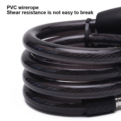 Picture of Harden Bicycle Lock ( φ12mmx1m ) Anti-Theft Stainless Steel Cable Coil For Motorcycle Cycle Security Lock with 2 Key Model: 622601