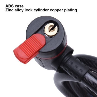 Picture of Harden Bicycle Lock ( φ12mmx1m ) Anti-Theft Stainless Steel Cable Coil For Motorcycle Cycle Security Lock with 2 Key Model: 622601