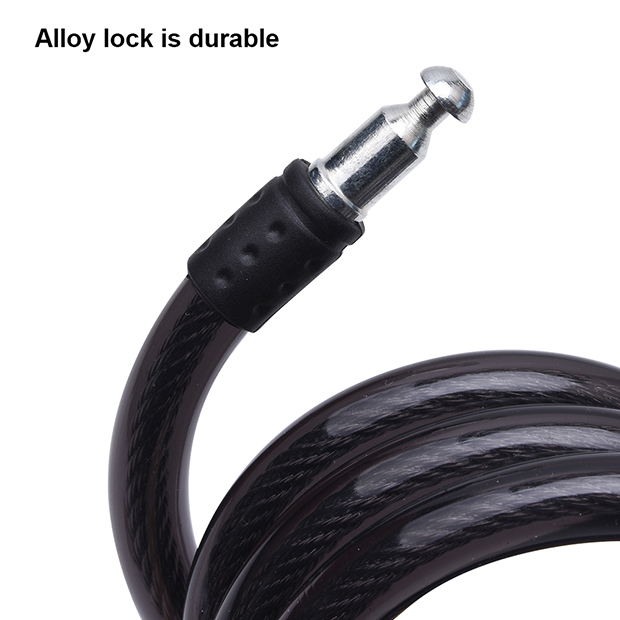 Picture of Harden Bicycle Lock ( φ12mmx1m ) Anti-Theft Stainless Steel Cable Coil For Motorcycle Cycle Security Lock with 2 Key Model: 622601