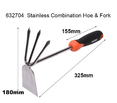 Picture of HARDEN Combination Hoe & Fork Stainless steel 310mm hand garden small shovel farm agricultural tools spade garden trowel 632704