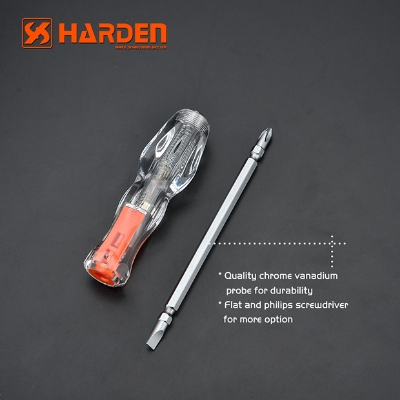 Picture of Harden Tester 205mm Dual Purpose Tester (Star / Flat) Voltage range 80-550V Professional 660007 - Comprehensive Voltage Tester