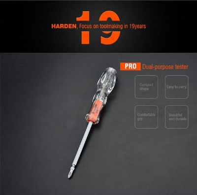 Picture of Harden Tester 205mm Dual Purpose Tester (Star / Flat) Voltage range 80-550V Professional 660007 - Comprehensive Voltage Tester