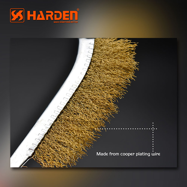 Picture of Harden 225mm Copper Wire Brush 225mm PVC Handle Cleaning Brush 620140