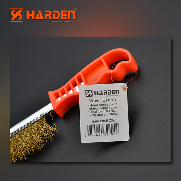 Picture of Harden 225mm Copper Wire Brush 225mm PVC Handle Cleaning Brush 620140