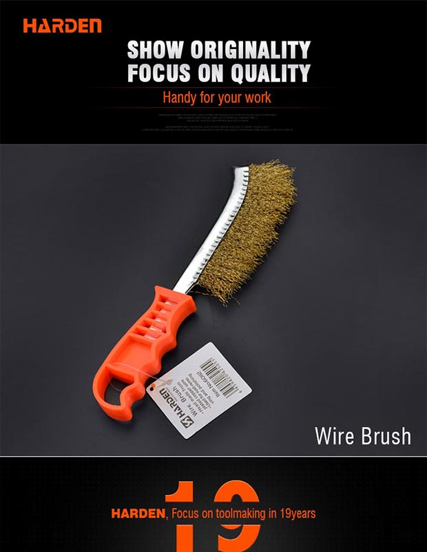 Picture of Harden 225mm Copper Wire Brush 225mm PVC Handle Cleaning Brush 620140