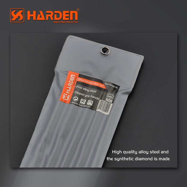 Picture of Harden 5Pcs Needle Files Set Professional 185mm Multipurpose High Hardness Needle Files T12 Alloy Steel Model: 610621