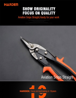 Picture of Harden 10" Aviation Snips Straight Professional Chrome Vanadium 570103