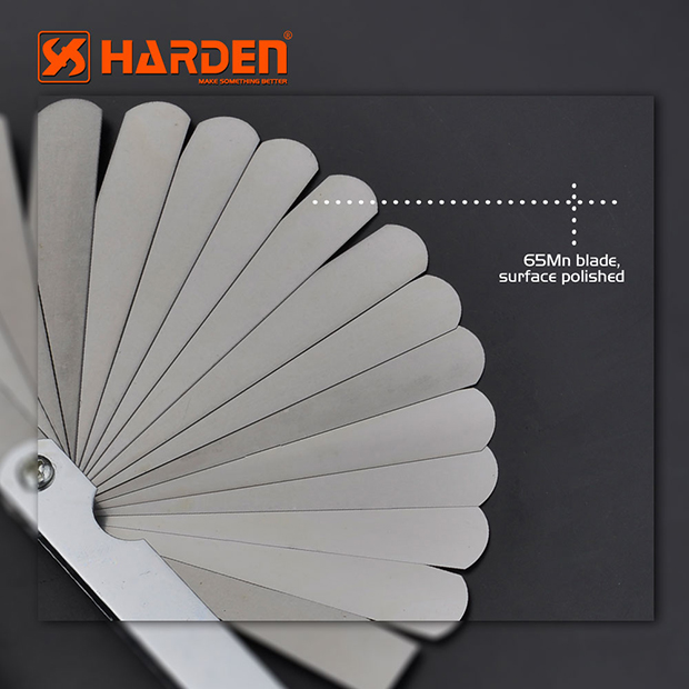 Picture of Harden Feeler Gauge 15Pcs 65Mn Professional Metal Feeler Gauge Set 580415