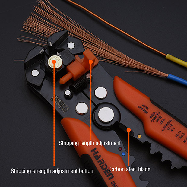 Picture of Harden 6" Automatic Wire Stripper Automatic Cable Wire Stripper Crimping Plier Self Adjusting Crimper For Electrician Crimping 660613