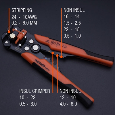 Picture of Harden 6" Automatic Wire Stripper Automatic Cable Wire Stripper Crimping Plier Self Adjusting Crimper For Electrician Crimping 660613