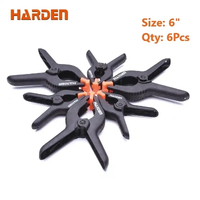 Picture of Harden 6" Spring Clamp 6Pcs Set, nylon-fiberglass body, adjustable clamp jaws & non-slip handle 600356.