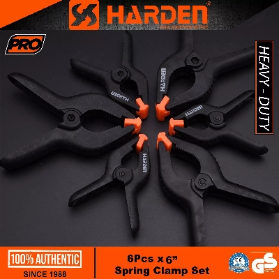 Picture of Harden 6" Spring Clamp 6Pcs Set, nylon-fiberglass body, adjustable clamp jaws & non-slip handle 600356.