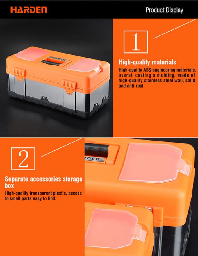 Picture of Harden 15" Professional Steel & ABS Tools Box ( 360x170x185mm) 520224
