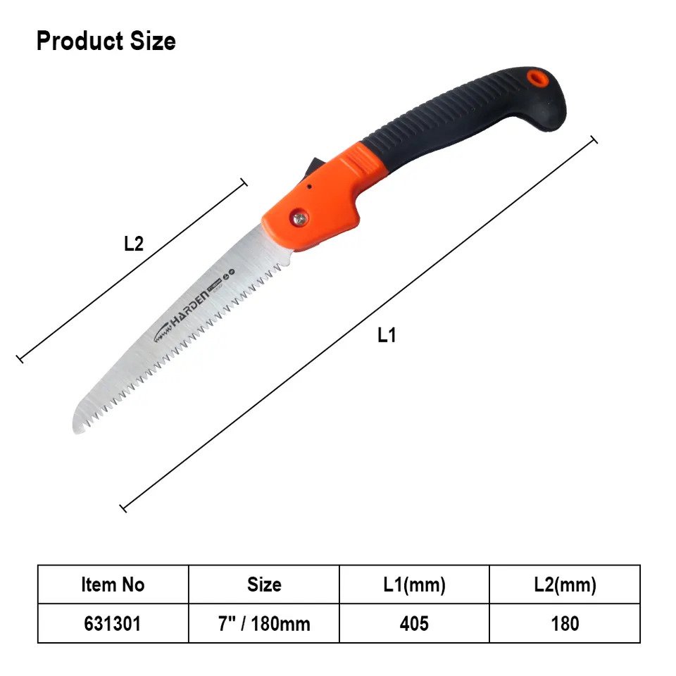 Picture of Harden 180mm Folding Saw High quality fold small hand pruning saw portable woodworking tree cutting wood for cutting trees 631301