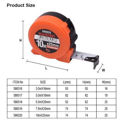 Picture of Harden 580019 Measuring Tape 7.5M x 25mm (Metric and Imperial) 25ft Professional Measuring Tools