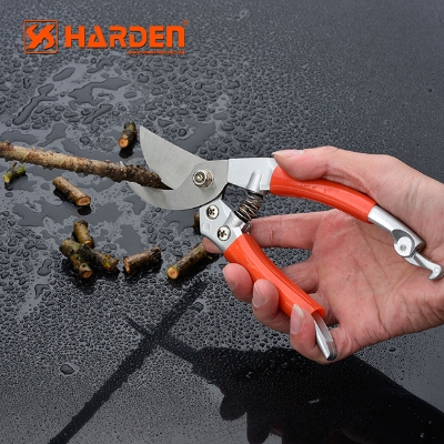 Picture of Harden 8" Garden Pruner With Zinc Alloy Handle Stainless Steel Professional Fruit Shears Trim Horticulture Stainless Steel Pruner Garden Scissor Tools Anvil Branch Shear Orchard Pruning Shears 630415