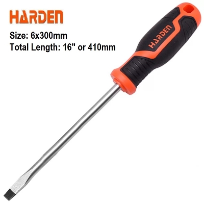 Picture of Harden 6*300mm Slotted Magnetic Screwdriver 16" (410mm) Flat Screwdriver with strong magnet (12.0" x 410mm Length x 6mm Dia) 550258