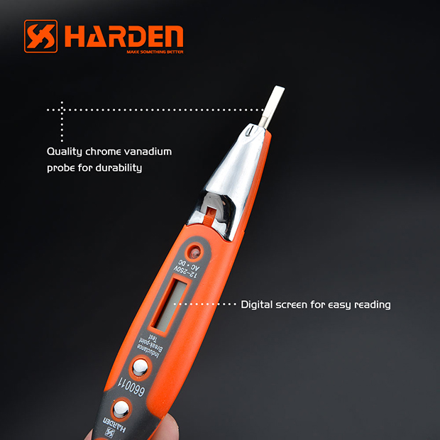 Picture of Harden Tester 210mm Multi-Functional Digital Tester, AC DC Voltage range 12-250V Chrome Vanadium Professional 660011