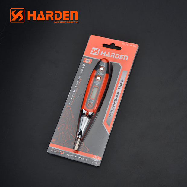 Picture of Harden Tester 210mm Multi-Functional Digital Tester, AC DC Voltage range 12-250V Chrome Vanadium Professional 660011