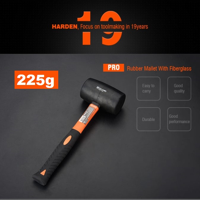 Picture of Harden 250g / 450g / 700g Rubber Mallet with Fiberglass Handle Professional 590412 / 590415 / 590417