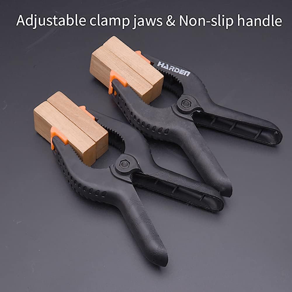 Picture of Harden 4" Spring Clamp 6Pcs Set, nylon-fiberglass body, adjustable clamp jaws & non-slip handle 600354.