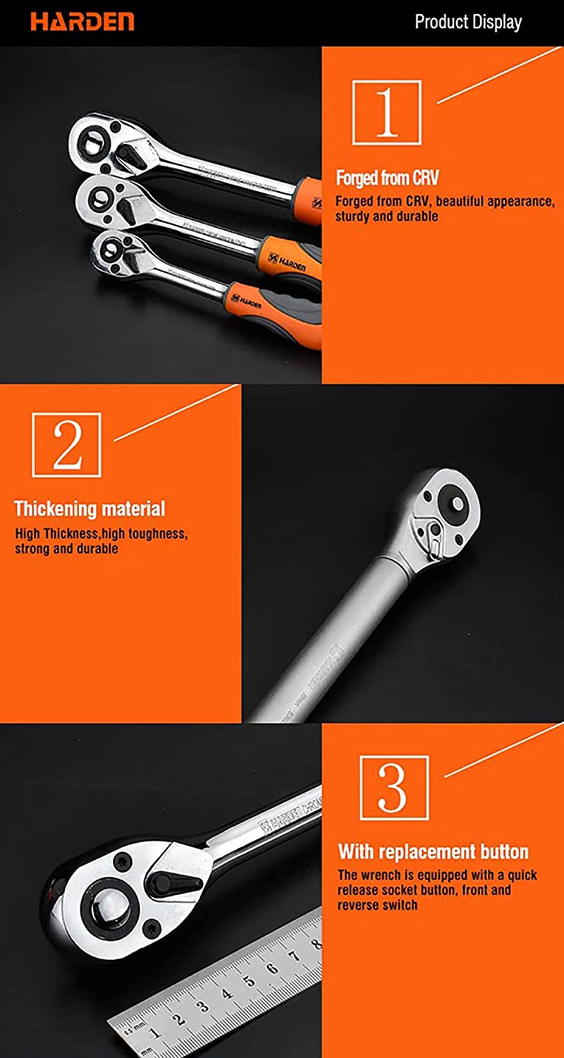 Picture of Harden Professional 1/4" Quick Release Ratchet Wrench with Grip Handle 535303