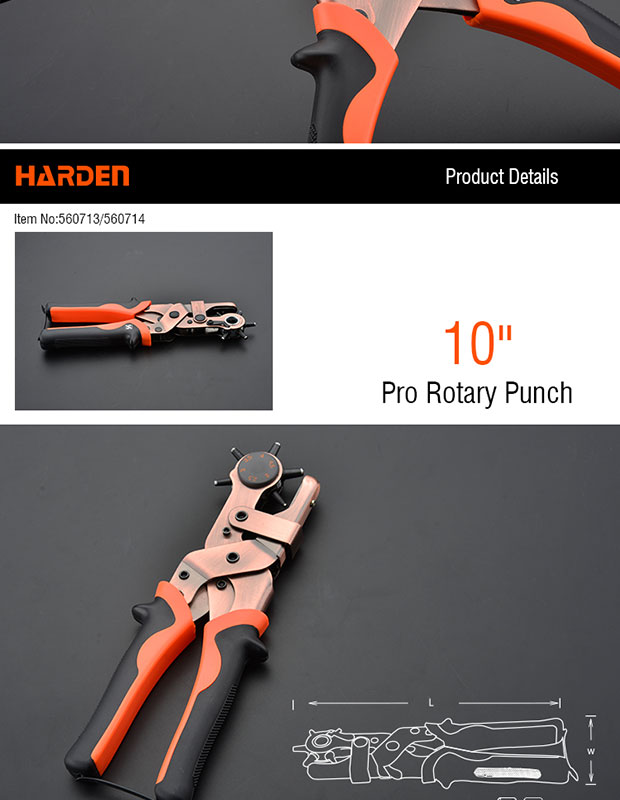 Picture of Harden 10" Rotary Punch Belt Punch (Industrial) carbon steel (round hole Flat hole oval hole) 560714