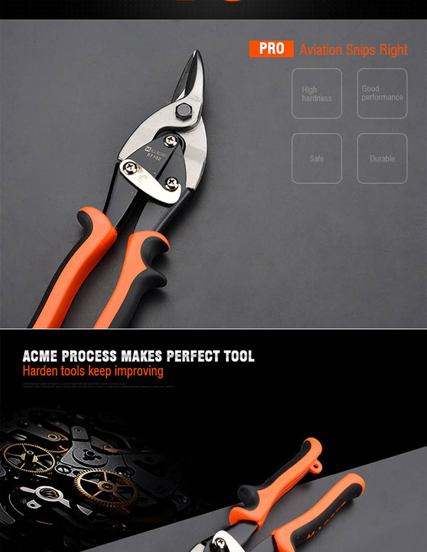 Picture of Harden 10" Aviation Snips Right Head (Professional & Industrial) Chrome Vanadium Right Aviation Tin Snip 570102