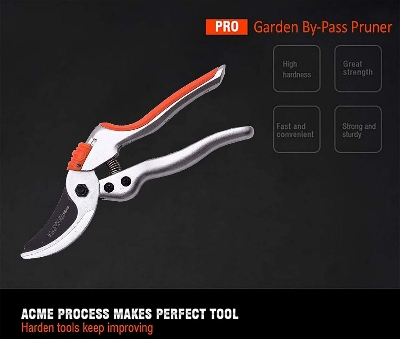 Picture of Harden 630402 8" Garden By-Pass Pruner (200mm) Pruning Share Garden Share Cutter Cutting carbon steel sk5 steel aluminum handle.