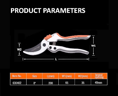Picture of Harden 630402 8" Garden By-Pass Pruner (200mm) Pruning Share Garden Share Cutter Cutting carbon steel sk5 steel aluminum handle.