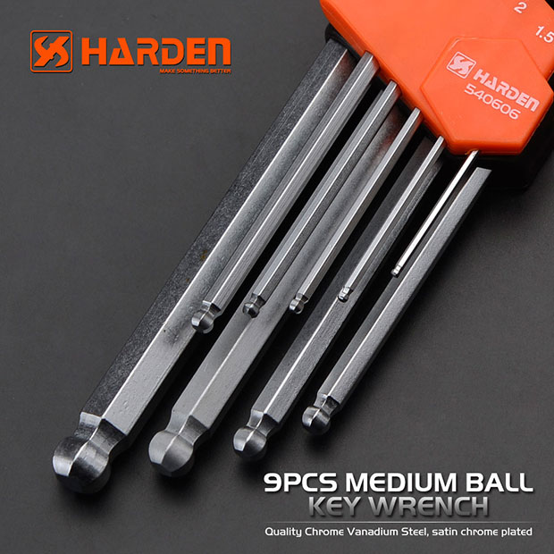 Picture of Harden 9 Piece Metric Medium Ball Key Wrench 540606 - Superb Quality