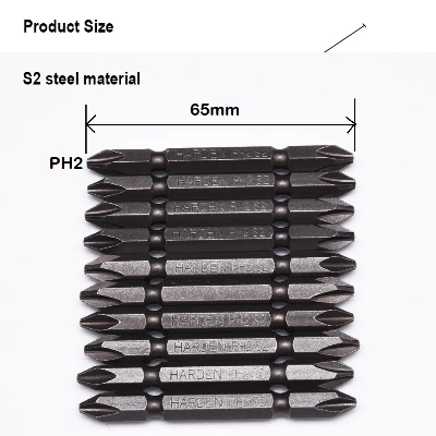 Picture of Harden Professional 10Pcs S2 Magnetic Plus Screwdriver Bit Set PH2 X 65MM - 550603