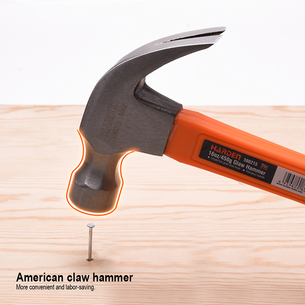 Picture of Harden 16oz ( 500g ) Claw Hammer  Fiberglass Handle 590215