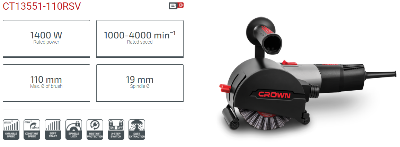 Picture of Crown 1400w Angle Polisher 100mm Model CT13551