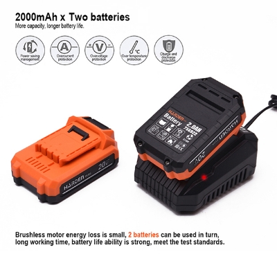 Picture of Harden 20V Brushless Cordless Impact Wrench 300Nm 1/2" Drive with 2pcs battery & 1pc Charger 756424