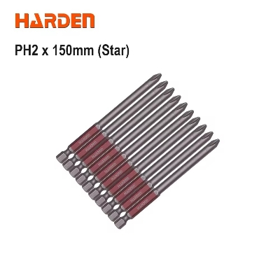 Picture of HARDEN 10Pcs PH2x150mm Star Screwdriver Bits Set 550591