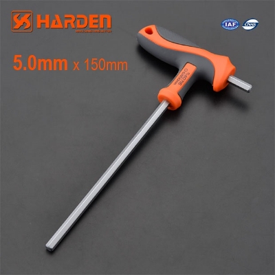 Picture of Harden 5.0mm T Handle Allen Hex Key (5.0x150mm) Chrome Vanadium Steel spanner set Inner Hexagon Wrench Hand Tool Spanner 540715