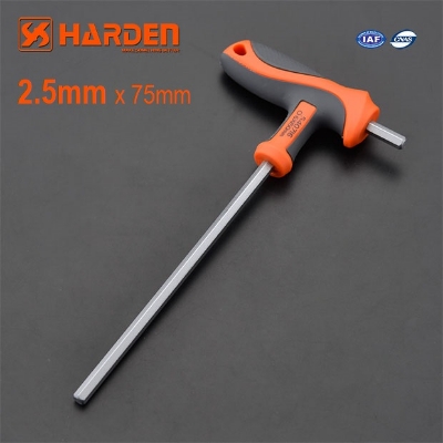 Picture of Harden 2.5mm T Handle Allen Hex Key Chrome Vanadium Steel spanner set Inner Hexagon Wrench Hand Tool Spanner 540712
